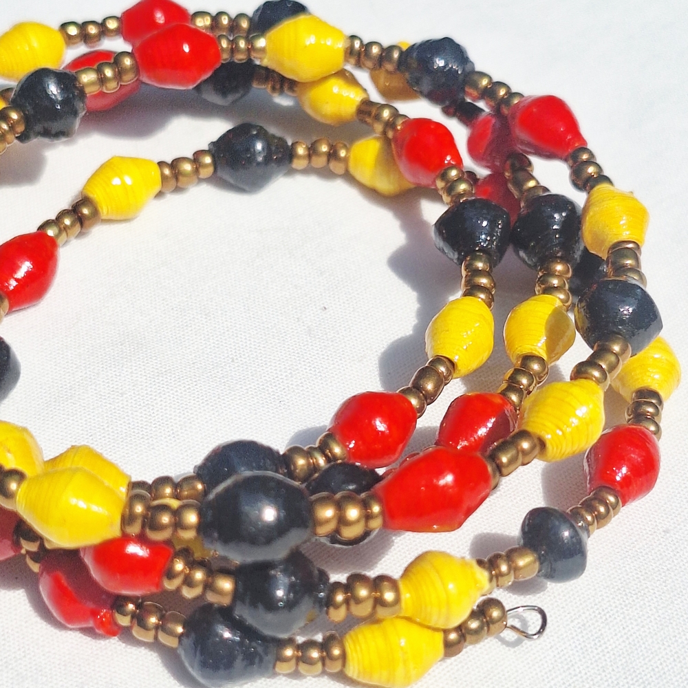 Handmade Eco-friendly, Recycled Local Material Elastic Bracelet Supports Uganda